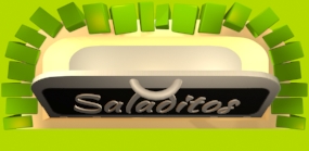 ilustracion 3d de horno con letrero saladitos